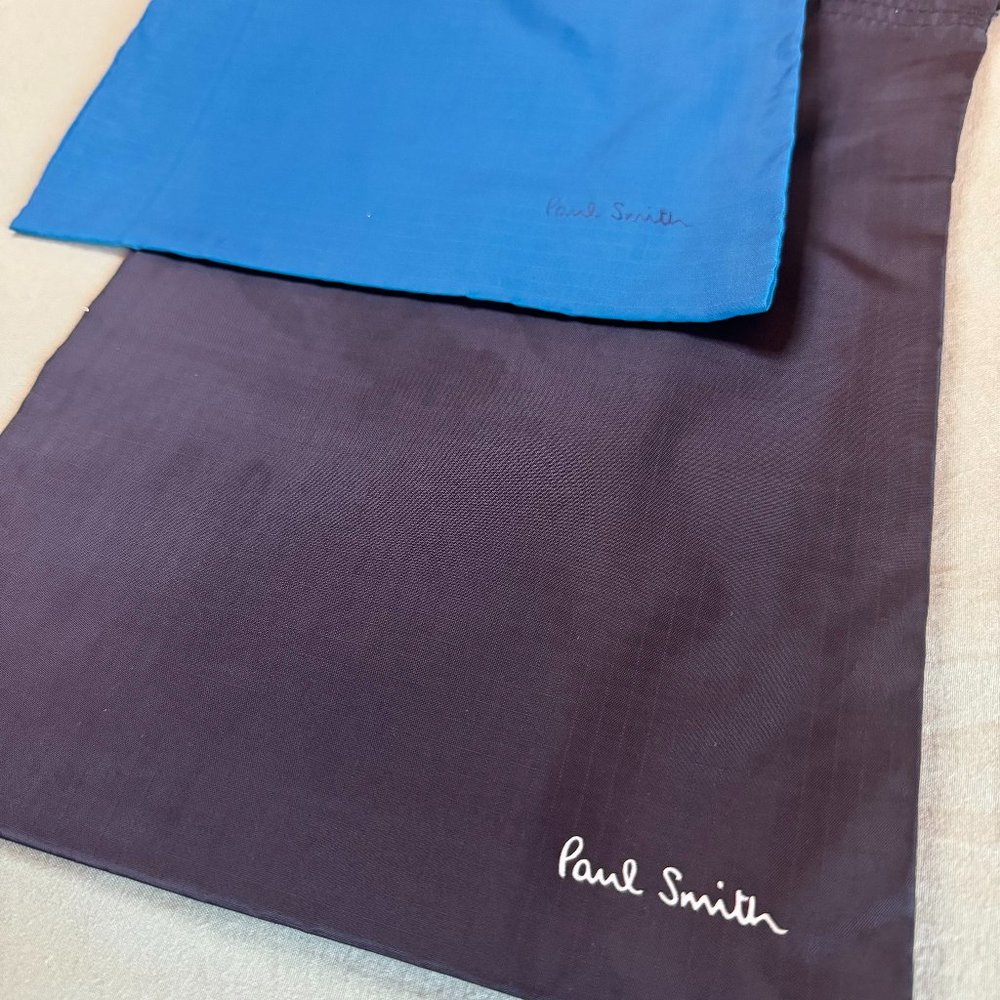Paul Smith Dust Bag Set - Dark Blue & Aqua Blue - 8.5in x 11.5in